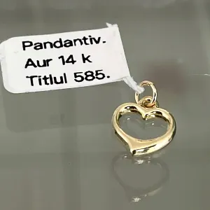 Pandantiv inimă din aur 14K, titlul 585